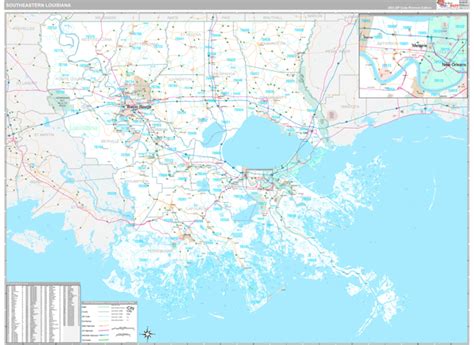 Louisiana South Eastern 5 Digit Zip Code Maps Premium