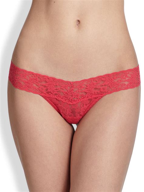 Lyst Hanky Panky Low Rise Lace Thong In Pink