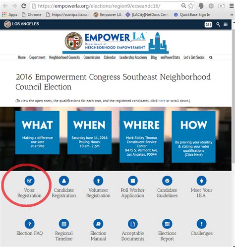 The option is no longer available on the page. How To Find Your Neighborhood Council's Voter Registration ...