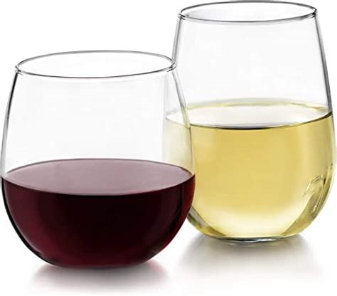 Libbey Stemless 12 Piece Wine Glass Party Set For Red And White Wines Wine Glasses