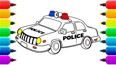 L'évolution des autos de police à montréal. Police Car Coloring Page for Children - YouTube