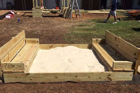 Build A Diy Sandbox With Folding Lid And Seats Kaboom
