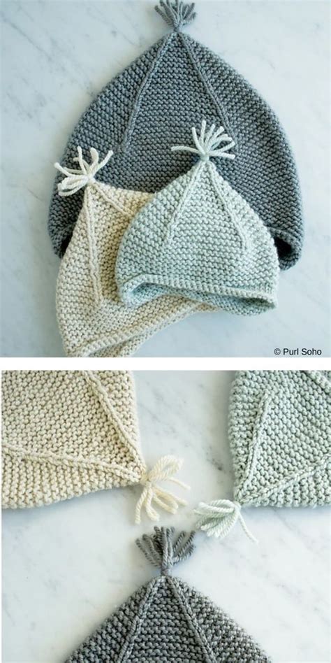We suggest medium weight jersey with elastane in after purchasing pattern, you will immediately receive an email from etsy with the pattern download. Garter Ear Flap Hat Free Knitting Pattern | Baby hat ...