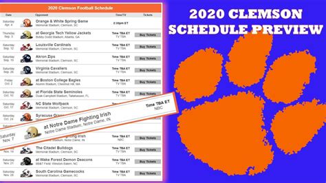 Printable Clemson Football Schedule 2022 Customize And Print