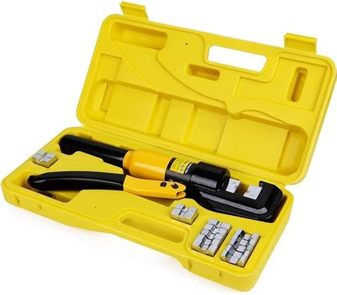 10 Tons Hydraulic Wire Battery Cable Lug Terminal Crimper Crimping Tool With 9 Pairs Of Dies