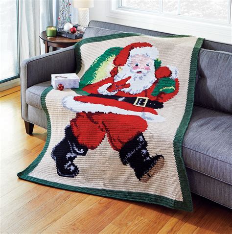 Crochet The Night Before Christmas Santa Throw Pattern