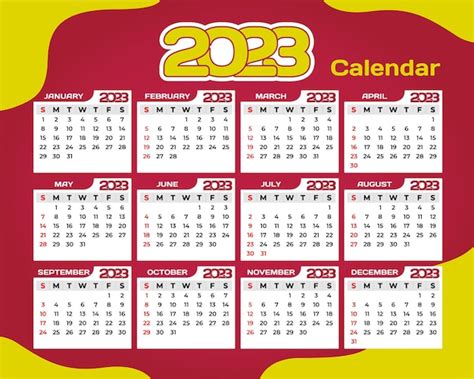 Premium Vector Vector 2023 Calendar Template