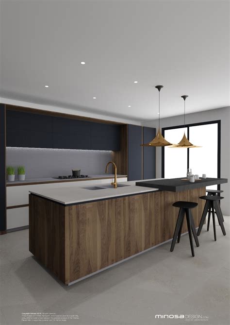 See more ideas about kitchen design, modern kitchen #kitchen idea of the day: Minosa: Striking Kitchen Design with rich wood & Copper