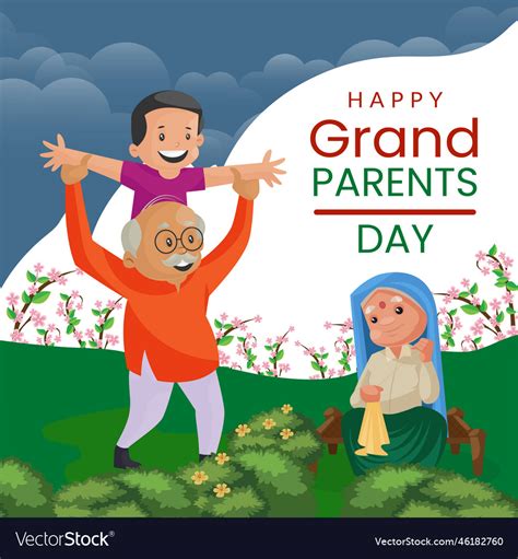 Happy Grandparents Day Banner Design Royalty Free Vector