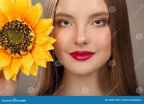 Closeup Portrait Of A Beautiful Smiling Woman Stock Image Image Of