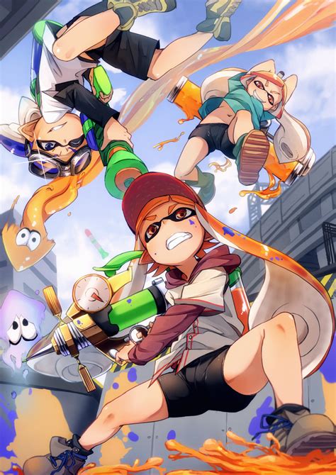 Inkling Player Character Inkling Girl And Inkling Boy Splatoon And