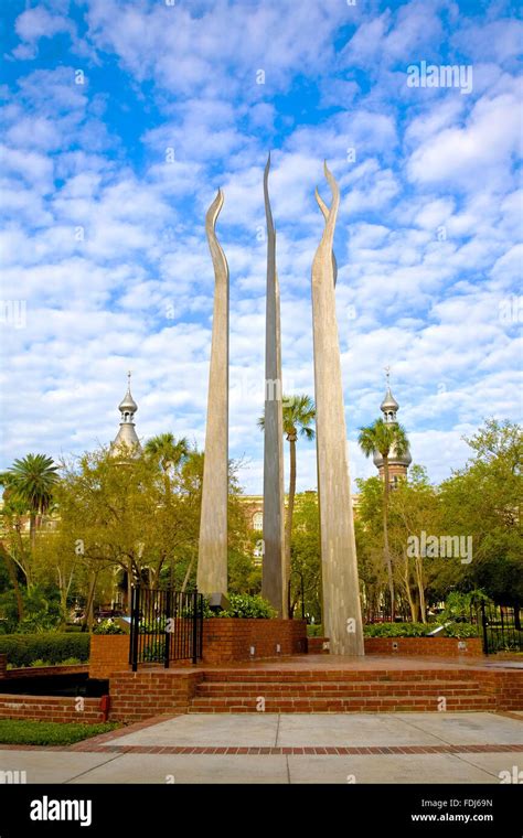 Sticks Of Fire Monument In Plants Park Located On Grounds Of The