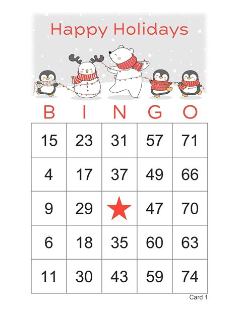 1000 Happy Holidays Bingo Cards Pdf Download 1 Per Page Etsy Bingo