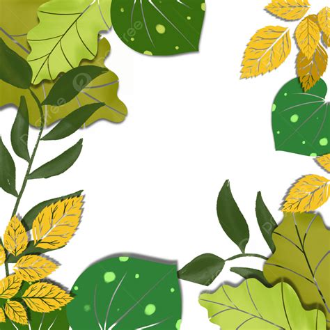Modern Illustration Leaves Border Green Leaf Plant Border Png