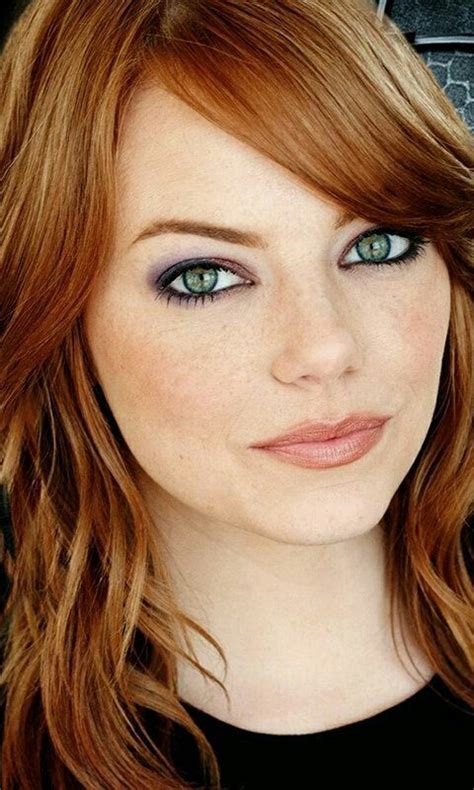 Emma Stone Redhead Makeup Red Hair Green Eyes Fair Skin Makeup
