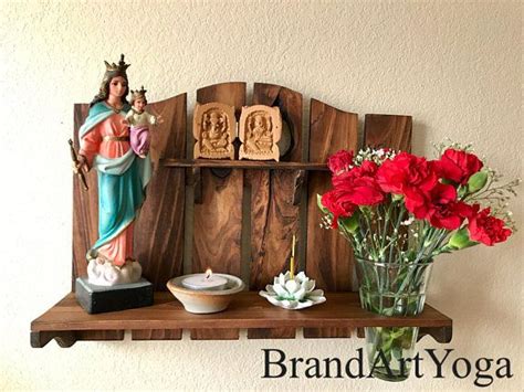 Basically, a raised structure or place on which sacrifices are offered or incense is burned in worship of the true god or of another deity. Wall Mounted Personal Meditation Altar with Glass Vase ...