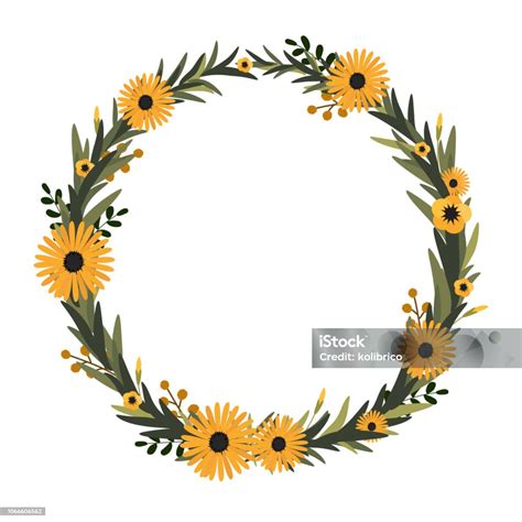 Vector Flower Wreath Stock Illustration Download Image Now Art