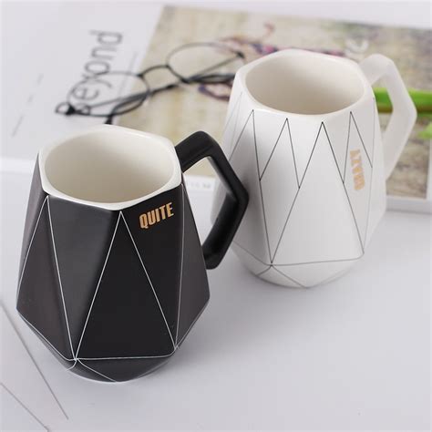 Creative Polygonal Ceramic Coffee Mug Office Coffee Milk Protein Cups
