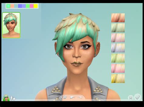 The Sims Resource Platinum Pastel Shorties Hairstyle By Drea1219