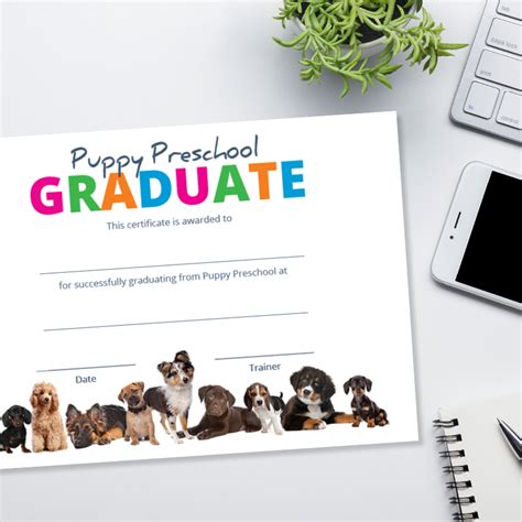 Puppy Graduation Certificates Veterinary Branding