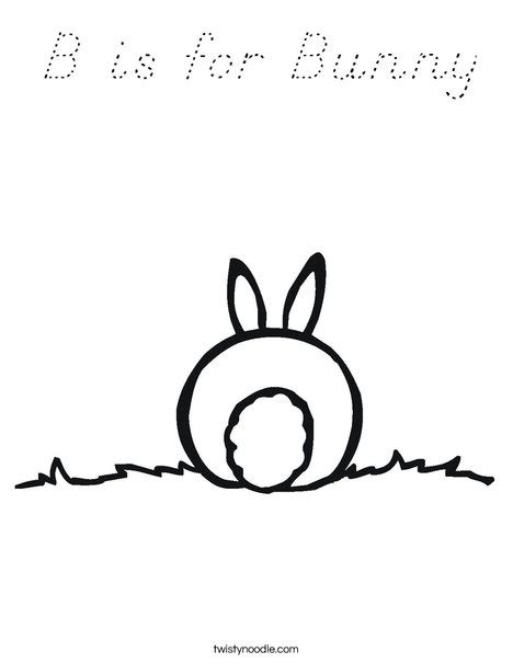 B Is For Bunny Coloring Page Dnealian Twisty Noodle