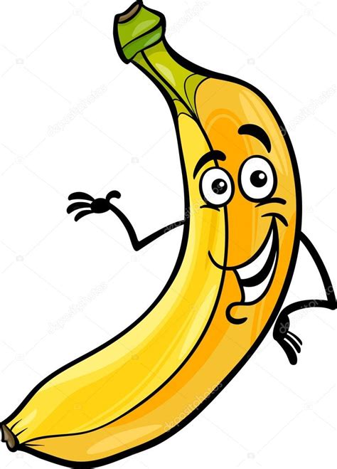 Divertido Plátano Fruta Dibujo Animado Ilustración Vector De Stock Por