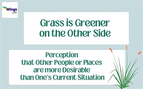 Grass Is Greener On The Other Side Meaning Examples Synonyms