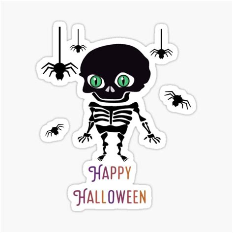 Happy Halloween Skeleton Dance Sticker For Sale By On Lyne Redbubble