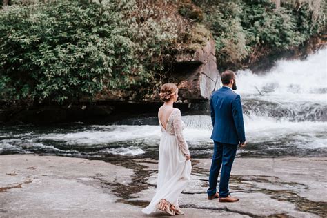 North Carolina Waterfall Elopement Emily Marko Deco Weddings