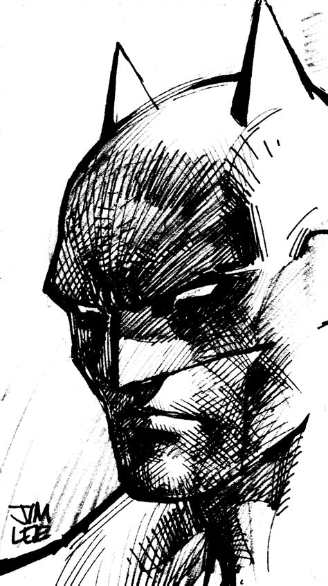 Jim Lee Batman Sketches Never Get Old Batman Painting Batman Drawing