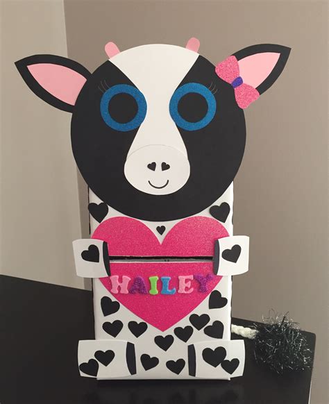 Cow Valentines Day Box Valentine Day Boxes Animal Valentine