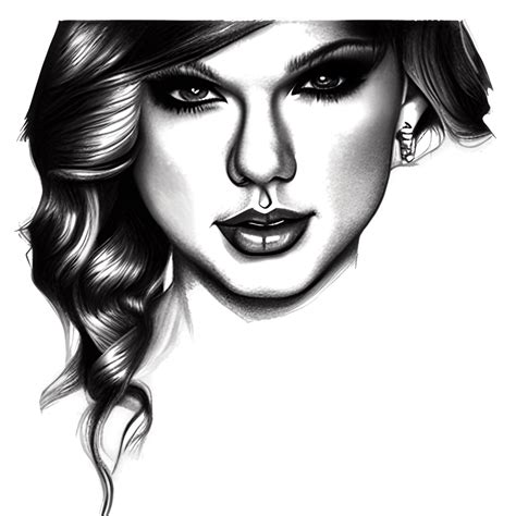 A Caricature Sketch Of Taylor Swift · Creative Fabrica