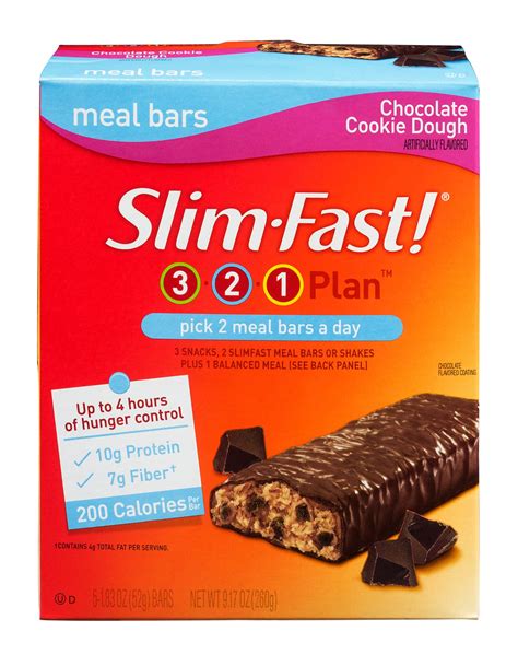 Slim Fast Chocolate Cookie Dough Meal Bars Shop Diet And Fitness At H E B