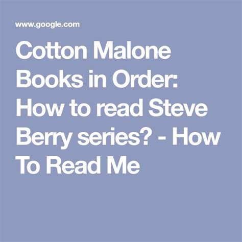 Cotton Malone Books In Order How To Read Steve Berrys Series How