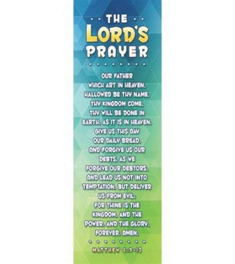 Bookmark The Lords Prayer Matthew 69 13 Pack Of 25 Free