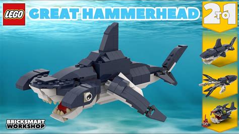 Great Hammerhead Shark Moc Lego 31088 2 To 1 Alternate Digital Build