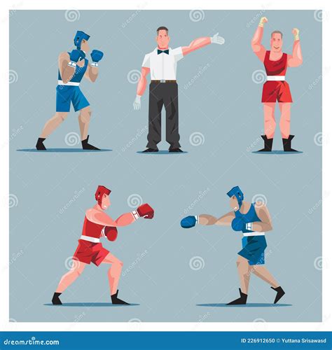 Boxers Fighting Cartoon Vector Illustration Stock Vector Illustration