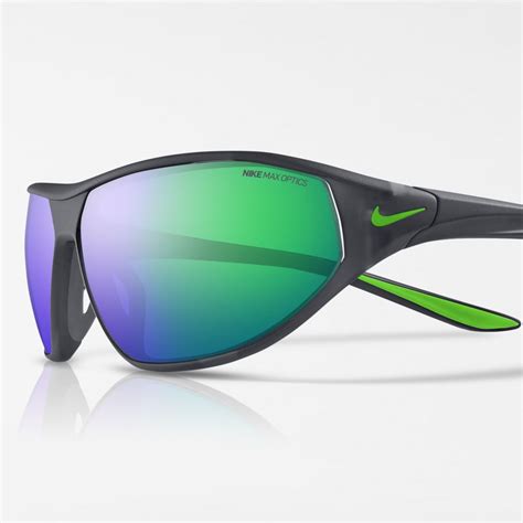 Nike Aero Swift Mirrored Sunglasses In Dark Grey Green Strike Modesens