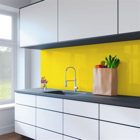 Solid Yellow Perspex Splashback Genie Splashbacks