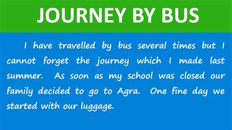 Essay On Journey By Bus Paragraph On Journey By Bus 10 Lines On