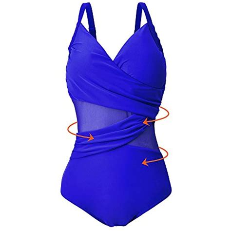 Womens Vintage Strappy Ruched Tummy Control Swimsuit One Piece Push Up