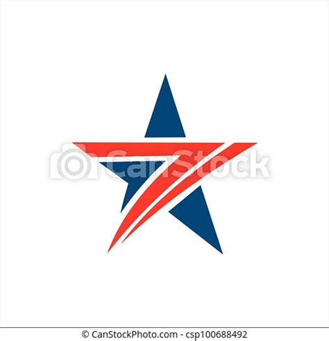 Star Logo Abstract Red And Blue Color Canstock