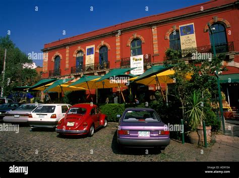 Shops, restaurants, San Jacinto Plaza, San Angel, Mexico City, Federal