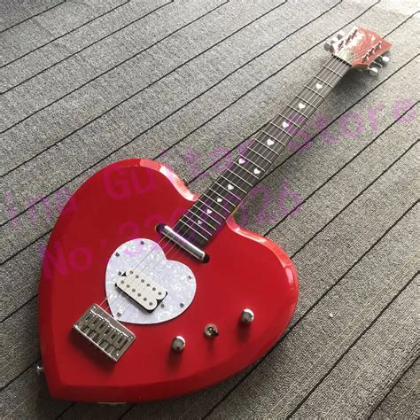 Custom Modelheart Shaped Guitar Without Logocustom Logo Could Be Add On Headstock In Guitar