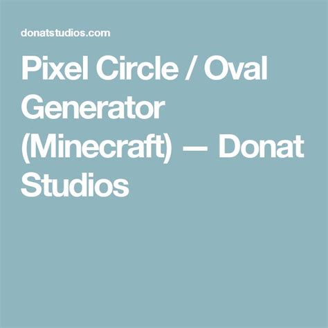 Images pictures photographs photos pixelate pixels pixelizer effect mosaic mosaizer. Pixel Circle / Oval Generator (Minecraft) — Donat Studios ...