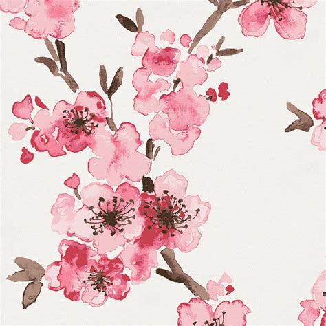 Pink Cherry Blossom Fabric By The Yard Pink Fabric