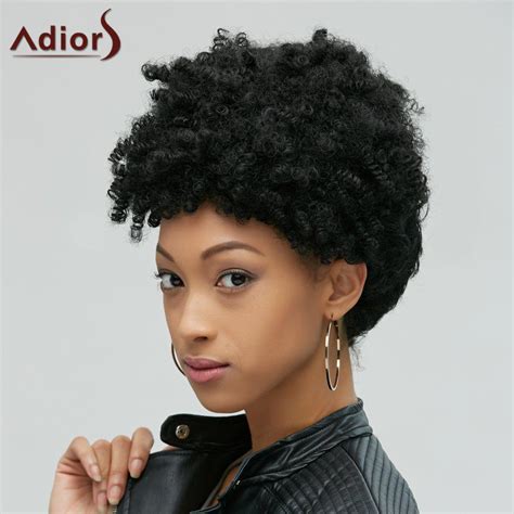 Black Fascinating Short Afro Curly Synthetic Capless Wig RoseGal Com