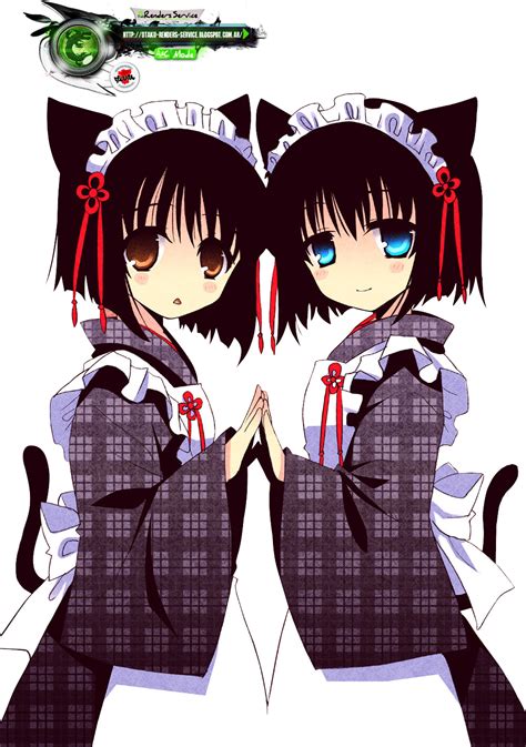 Neko Maid Twins Mega Cute Render Ors Anime Renders