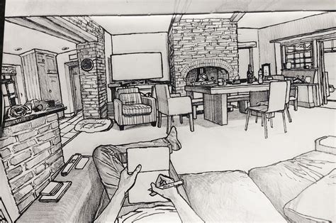 21 Drawing Of Living Room Percantik Hunian
