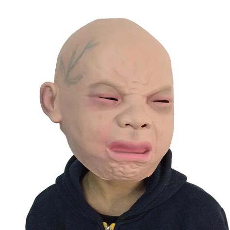 Latex Simulation Crying Baby Fake Face Halloween Party Scary Mask